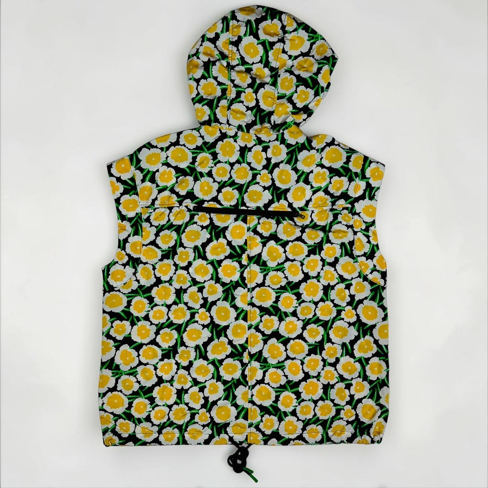 Diane von Furstenberg Target Floral Hooded Utility Vest Yellow Poppy XS NWT - Picture 3 of 5